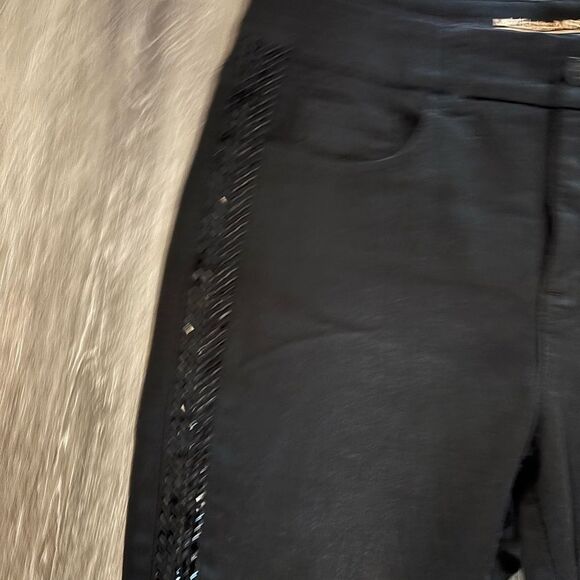 Melissa McCarthy Seven 7 Black Tuxedo Jeans Embellished Sz 16 - Picture 2 of 10